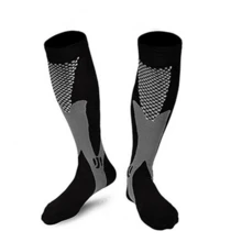 男女通用压缩袜一双装 - 运动支撑袜，适合跑步、徒步、骑行、马拉松、工作等运动。 - 黑色 - 查看 10
