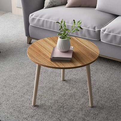 Coffee Tables Round Stacking For Living Room, Bedroom, Small Spaces, Easy-To-Assemble Plant Table, 55x42.5 Cm, Wood & Black