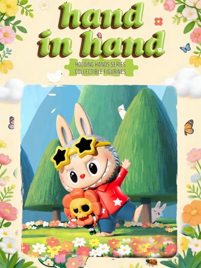 Pop Mart POPMART Hand In Hand Series Blind Box, 12 Regular Versions + 4 Hidden Versions, Featuring Warm Natural Floral And Fantastical Scenes, Includes Classic IPs Like Labubu, Molly, Dimoo, Crybaby. Exquisitely Crafted, With Whims, Fansable, Dimoo, Crybaby。 Enthusiasts, And A Thoughtful Gift For Friends And Family.