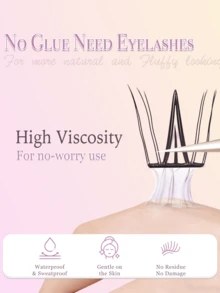 54 Büschel natürliche, klebstofffreie Wimpern, koreanischer Stil, kein Kleber erforderlich, C-Locken, klebstofffrei, 9-11 mm, selbstklebende, wiederverwendbare, langanhaltend, japanische Make-up, natürliches Aussehen, Wimpernverlängerungen, Geschenk für Frauen & Mädchen Make-up Tools - C - Übersicht 2