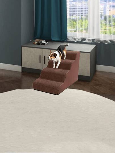 1 st flerfärgad bäddsoffa för liten hund, halkfri hundtrappa, lämplig för soffa, säng, nallebädd, små raser, äldre katter och hundar, avtagbar svampstege för husdjur