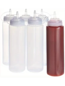 5pcs/8pcs/12pcs Plastic Squeeze Bottles Set With Conical Spout - Ideal For Sauces, Condiments And Ingredients, Easy Dispensing Of Soy Sauce, Garlic Sauce