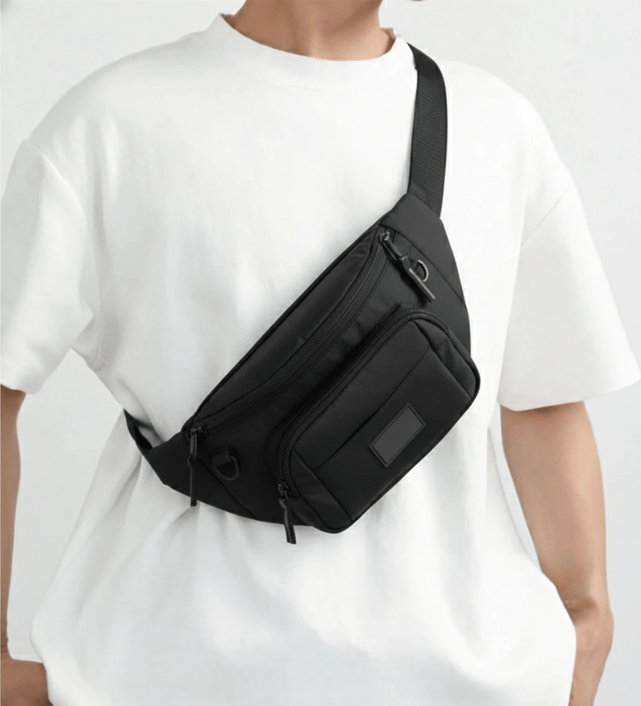 's Fanny Pack Shoulder Bag Unisex Waterproof Waist Bag Streetwear Ondway - 黑色 - 查看 1