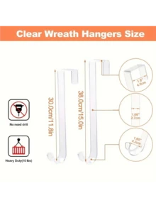 购买前请仔细核对产品尺寸。这款30.48厘米 x 38.1厘米的透明花环挂钩适用于前门、母亲节和复活节装饰。它还可以用作透明春季花环门钩、室内外欢迎标牌以及家居节日装饰门钩收纳架（1个）。 - 透明 - 查看 3