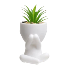1/3盆仿真多肉植物,单盆迷你多肉盆栽,3种款式可选,白色花瓶,卡通设计,PP/PE材质,绿色,桌面摆件,家居装饰,花园装饰,情人节礼物,学校、宿舍、办公室装饰 - 彩色 - 查看 16