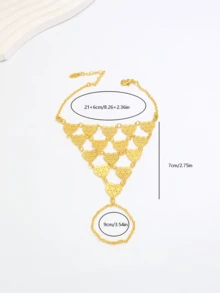 1pc Vintage Versatile Hollow Carved Multi-Layer Finger Coin Decor Hand Chain For Women - Multi-layered Love - View 9