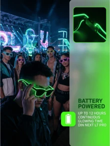 sharif 1 Cặp Kính Thời Trang Hình Vuông Không Dây Sạc Được, Kính Bảo Hộ LED Cho Quán Bar, Tiệc Tùng, KTV, Sinh Nhật, Kính Phát Sáng Trong Bóng Tối Độc Đáo, Kính Ánh Sáng Lạnh LED, Kính Phát Sáng Mới Cho Lễ Hội Hóa Trang - Nhiều màu - Xem 3
