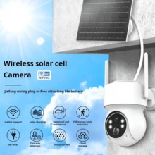 BOSSNEY 4MP High Definition Solar Powered Wireless Surveillance Camera With Infrared (PIR) Human Detection And Two-Way Intercom For Home, Outdoors And Yards. - White - View 1