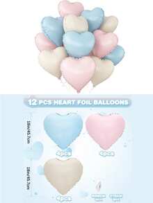 Bộ 14 quả bóng bay hình trái tim màu hồng nhạt, kích thước 18 inch, thích hợp trang trí cho Ngày Valentine, sinh nhật, đám cưới, lễ đính hôn, kỷ niệm, Ngày của Mẹ, tiệc tùng, lễ tốt nghiệp. - Bóng bay trái tim - Xem 18