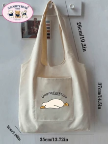 Fashionable & Versatile Duck Print Women Tote Bag - Beige - View 2
