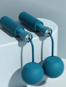 无绳跳绳，成人室内健身两用器材，带配重球、钢丝绳和泡沫轴承，适合室内有氧运动和高强度间歇训练，不缠绕、静音、节省空间、防滑手柄，适用于家庭/公寓/办公室/日常使用，锻炼腿部、手臂和肩部，男女通用，健身器材，运动配件，健身房必备，有氧运动 - 彩色 - 查看 13