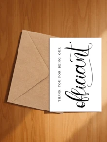 1pc Personalized Wedding Thank You Card, Suitable For Officiant - Elegant Wording - Appreciation For Wedding Ceremony - English Greeting Card Suitable For Any Recipient - Sets - View 8