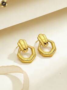 A Pair Of Elegant And Simple Asymmetrical Geometric Earrings, Fashionable And Unique Women's Earrings, For Valentine's Day, Valentine's Day, Charm Pulsers, Unbreakable Earrings. - Multicolor - View 9