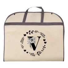 防尘服装罩，婚纱防尘罩，创意字母图案西装外套连衣裙保护罩，防潮悬挂式服装袋，衣柜收纳袋，透气旅行服装袋。