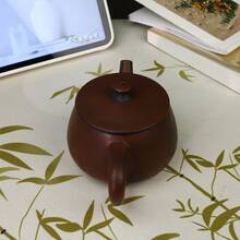 1 Set Purple Clay Hanwa Teapot Set, Handmade Purple Clay Teaware, Home & Travel Tea Set, Includes 1 Teapot And 2 Guest Tea Cups, Unique Chinese Style Teaware, Suitable For Home Use, Guests, And Gifting - Multicolor - View 4