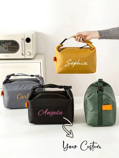 Customizable Lunch Bag,Customizable Portable Bento Bag,Large Capacity Portable Lunch Bag,Student Bento Bag,Customizable Name And Text,Personal Tailor Picnic Bag ,Lunch Bags And Bento Bags,Lunch Pack For School, Work Commute, And Travel Picnics,Storage Bag,Ideal Gifts For Her,Girlfriend,Boyfriend,Friends, Ideal Gifts For Valentine's Day Gifts, Bridesmaid Gift, Wedding Gift, Birthday Gift For Her, Mother's Day Gift, New Year Gifts, Ramadan Gifts