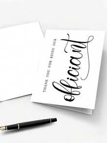 1pc Personalized Wedding Thank You Card, Suitable For Officiant - Elegant Wording - Appreciation For Wedding Ceremony - English Greeting Card Suitable For Any Recipient - Sets - View 3