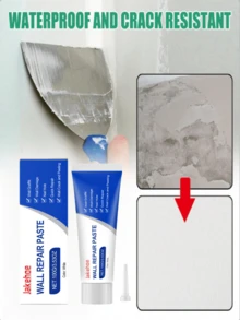 jakehoe Wall Repair Paste - Wall Care, Interior Wall Repair, Waterproof, Anti-Mold, Renovation Coating, DIY Home Repair Essential, Durable, Non-Peeling, Suitable For Damaged, Flaky, Cracked, Pitted Walls - White - View 1