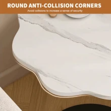 C-Shaped Sofa Side End Table Coffee Laptop Table,Lightweight Mobile Bedside Storage Rack,Living Room Bedroom - White - View 6