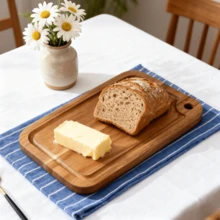 Acacia Wood Cutting Board - Ideal For Meat, Cheese, Bread, Vegetables & Fruits | Food- Kitchen Essential With Serrated Edge & Handle | Perfect Mother's Day Gift For Home Chefs, Multipurpose Kitchen Tool, Elegant Design, Kitchenware - Brown - View 8