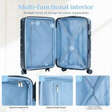 20/24/28 Inch 3-Piece Hard Shell Luggage Set, Lightweight Heavy-Duty ABS Material Expandable Rolling Suitcase With Double Silent Spinner Wheels, Durable Scratch-Resistant Travel Luggage For Business Trips, Weekend Getaways, Family Vacations & Student Travel - 藍色 - 查看 2