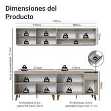 Cocina Integral Completa Modular Madesa Nice 240cm Crema 03 - Beis - Ver 3