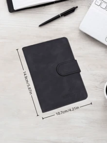 1pc Vintage Leather Multi-Functional Card Holder, Passport & Ticket Protector, Zipper ID Case In Coffee, Brown, Black, Pink, Red