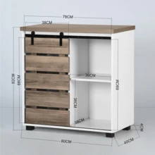 Bufetera Mueble Moderna Para Cocina Con Puertas Corredizas - Blanco - Ver 2