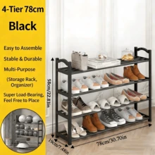 Multi-Tier Shoe Rack Organizer - Metal And Plastic, Free Standing Shoe Shelf For Various Rooms, Sturdy Floor Mount Shoe Storage With Multiple Layers - Multicolor - View 13