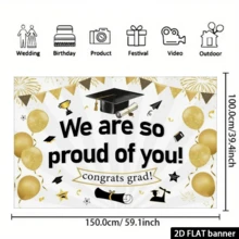 2026 Graduates Photography Background Decoration Congratulation Graduation Ball Party Supplies Proud Of You Backdrop Banner Gift - White - View 6