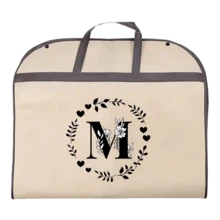 防尘服装罩，婚纱防尘罩，创意字母图案西装外套连衣裙保护罩，防潮悬挂式服装袋，衣柜收纳袋，透气旅行服装袋。