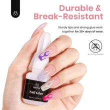 Nail Tips Kit Etch-X, Square Medium, 288Pcs 12 Sizes, With 10mL Nail Glue, Nail Supplies Nail Stuff Nail Stuff Nail Tech Supplies Pre-Etched Half Matte Half Cover Soft Acrylic False Nail Kit For Home DIY Salon Art Fall Press On Nail Extension - Medium Square - 查看 6