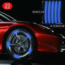 20pcs Car Wheel Reflective Stickers, Tire Warning Stickers, Hoverboard Decals, Reflective Safety Stickers - A - View 3