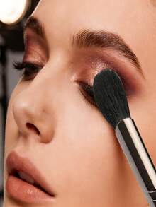 Eye Socket Nose Shadow Eye Contour Slanted Eyebrow Shadow Makeup Brush Soft Natural XGF Goat Hair Brush Flame Shape Makeup Brush Tool - Black - View 6