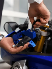 重型摩托车/电动车/防盗锁，铝合金框架，按钮控制锁定机构，抛光防盗表面，适用于踏板车、摩托车、脚踏车（兼容电动自行车、轻便摩托车、BMX） - A - 查看 4