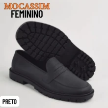 Women's Loafers: Rubberized, Closed Footwear For Cold Days - BLACK - View 3