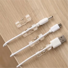 20pcs Transparent Cable Clips, Wire Organizers, Self-Adhesive Cable Holders For Desk, Wall, No Drilling Required - Transparent - View 2