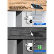 BOSSNEY 4MP High Definition Solar Powered Wireless Surveillance Camera With Infrared (PIR) Human Detection And Two-Way Intercom For Home, Outdoors And Yards. - White - View 4