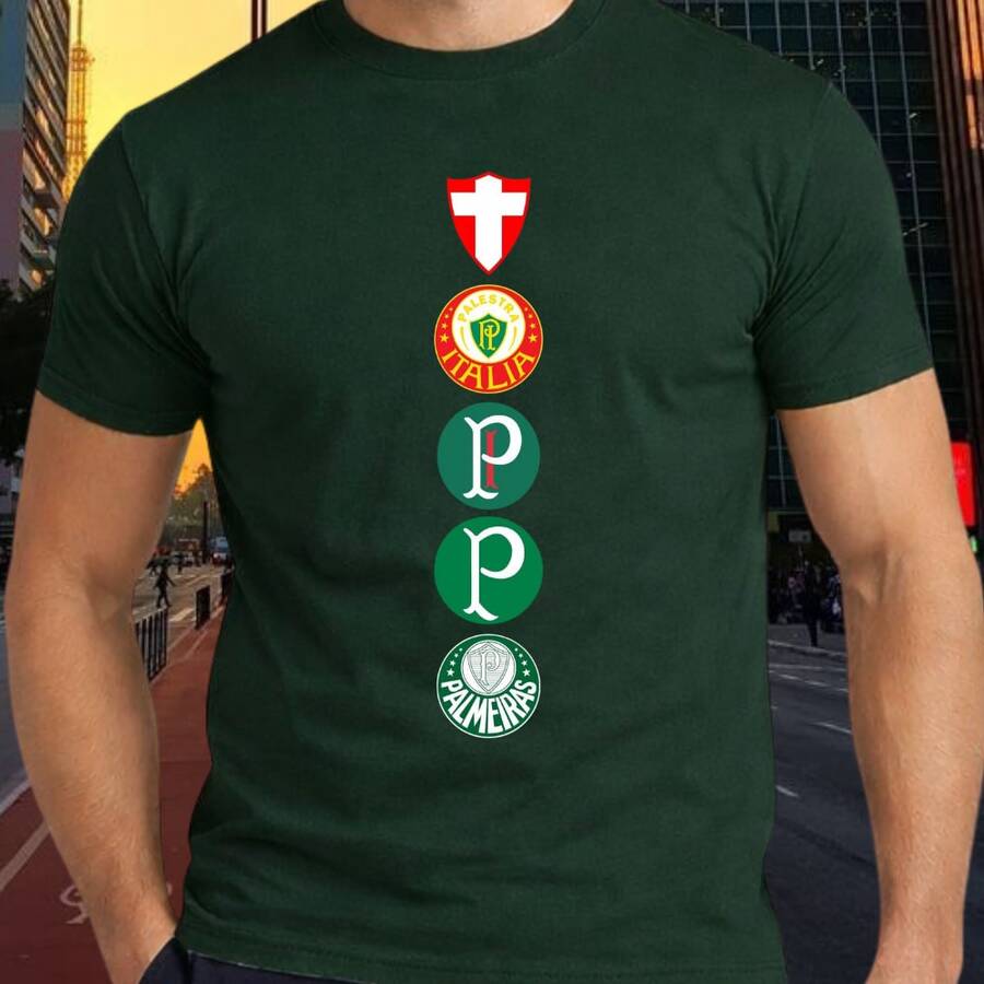 Men's T-Shirt With Palmeiras Logo - New Release - Premium Fabric - 墨綠色 - 查看 1