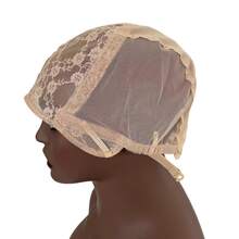 2026 New Adjustable Lightweight Breathable Wig Grip Cap | Skin-Friendly Non-Slip Silicone Headband Design, Medium-Size Transparent Lace Lining, Glueless Elastic Fit For All Head Shapes, Ideal For Women's Daily Wear - Beige Lace - View 5