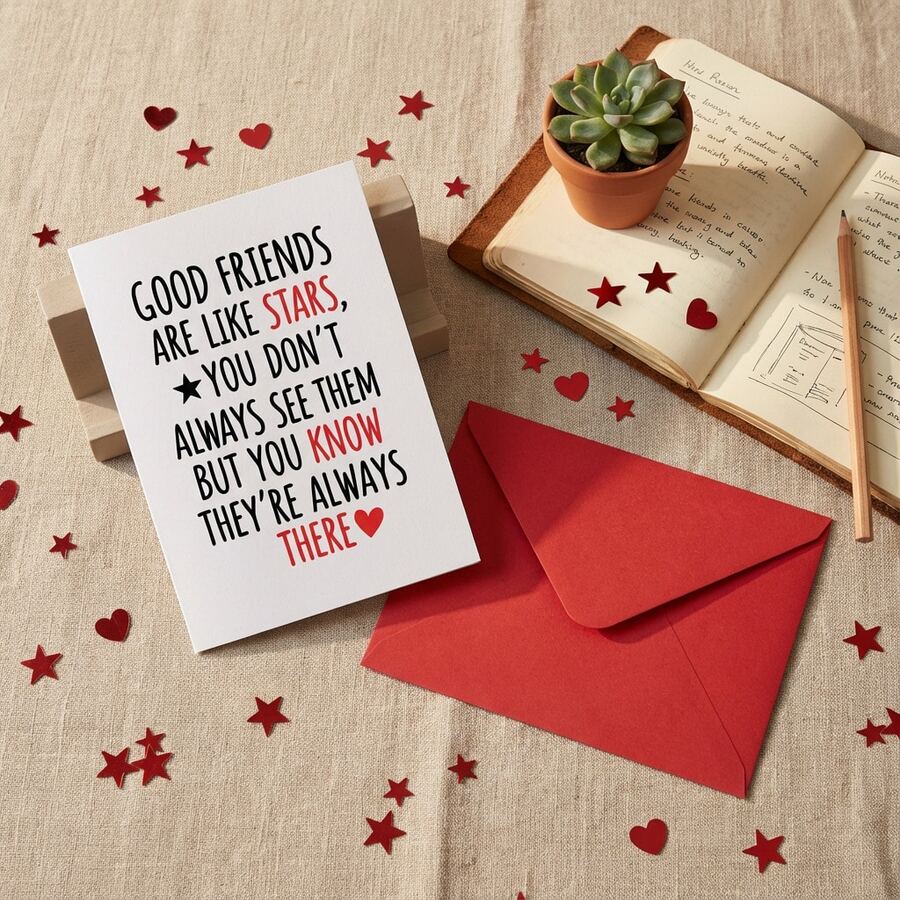 Thank You Card For Bestie, Cute Friendship Greeting Card With Envelope, 18x12 Cm Professional Printed, Perfect Best Friend Appreciation Gift, Surprise Her - Multicolor - View 1