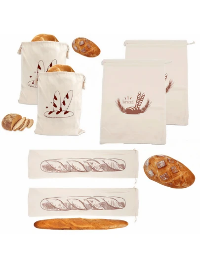 Reusable Linen Bread Bags | Rectangular Food Storage Bags Suitable For Homemade Bread, Unbleached Homemade Bread Freshness Bags, Reusable Vegetable And Fruit Bags, Household Items, Kitchen Supplies