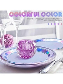 100/50/30/20/10pcs 7inch/9inch Disposable Plates, Thick Paper Plates, Leak-Proof, 3-Second Cleanup, Party/Camping/Home Use, Reusable, Birthday, Graduation, Christmas, Thanksgiving, Halloween Tableware - Silver - View 8