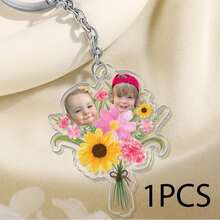 Personalized Gift For Mom And Grandma, Customized Children's Face Bouquet Keychain, Grandma Keychain Gift, Baby Face Keychain, Perfect Family Gift, New Year Gift - Multicolor - View 5