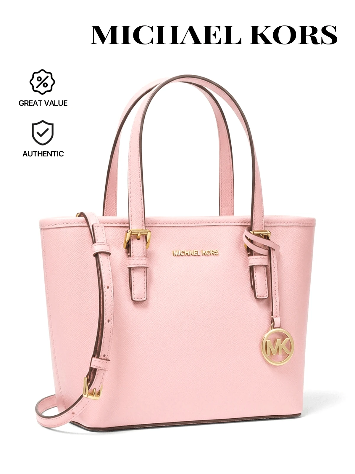 Michael Kors JET SET TRAVEL XS CRYL CONV TZ 手提包，女士休闲单肩包 - 粉狀腮紅 - 查看 1