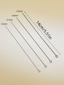 4支串珠针，长度可选14厘米/17厘米，针径分别为0.6毫米/0.7毫米/0.8毫米/0.9毫米，适用于大多数串珠工艺，是DIY珠宝制作的理想之选。 - 銀色 - 查看 10