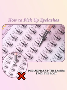 54 Büschel natürliche, klebstofffreie Wimpern, koreanischer Stil, kein Kleber erforderlich, C-Locken, klebstofffrei, 9-11 mm, selbstklebende, wiederverwendbare, langanhaltend, japanische Make-up, natürliches Aussehen, Wimpernverlängerungen, Geschenk für Frauen & Mädchen Make-up Tools - C - Übersicht 5