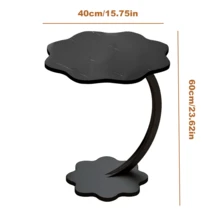 C-Shaped Sofa Side End Table Coffee Laptop Table,Lightweight Mobile Bedside Storage Rack,Living Room Bedroom - Black - View 2