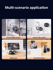 Foldable Suction Cup Rotatable Car Phone Holder, Car Dashboard Navigation, Magsafe Magnetic Desktop Stand - Multicolor - View 5