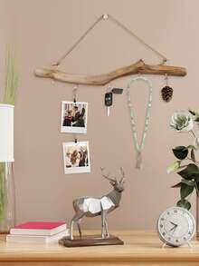 2/1pc Rustic Wooden Driftwood Hook, Wall-Mounted Branch Hanger Rack, Hanging Jewelry Organizers With 5 Hooks, Country Style, For Small Items & Keys, Home Kitchen Storage Accessory, Utility Hooks Home Bathroom Decor Bathroom Organizer Fall Decor Back To School